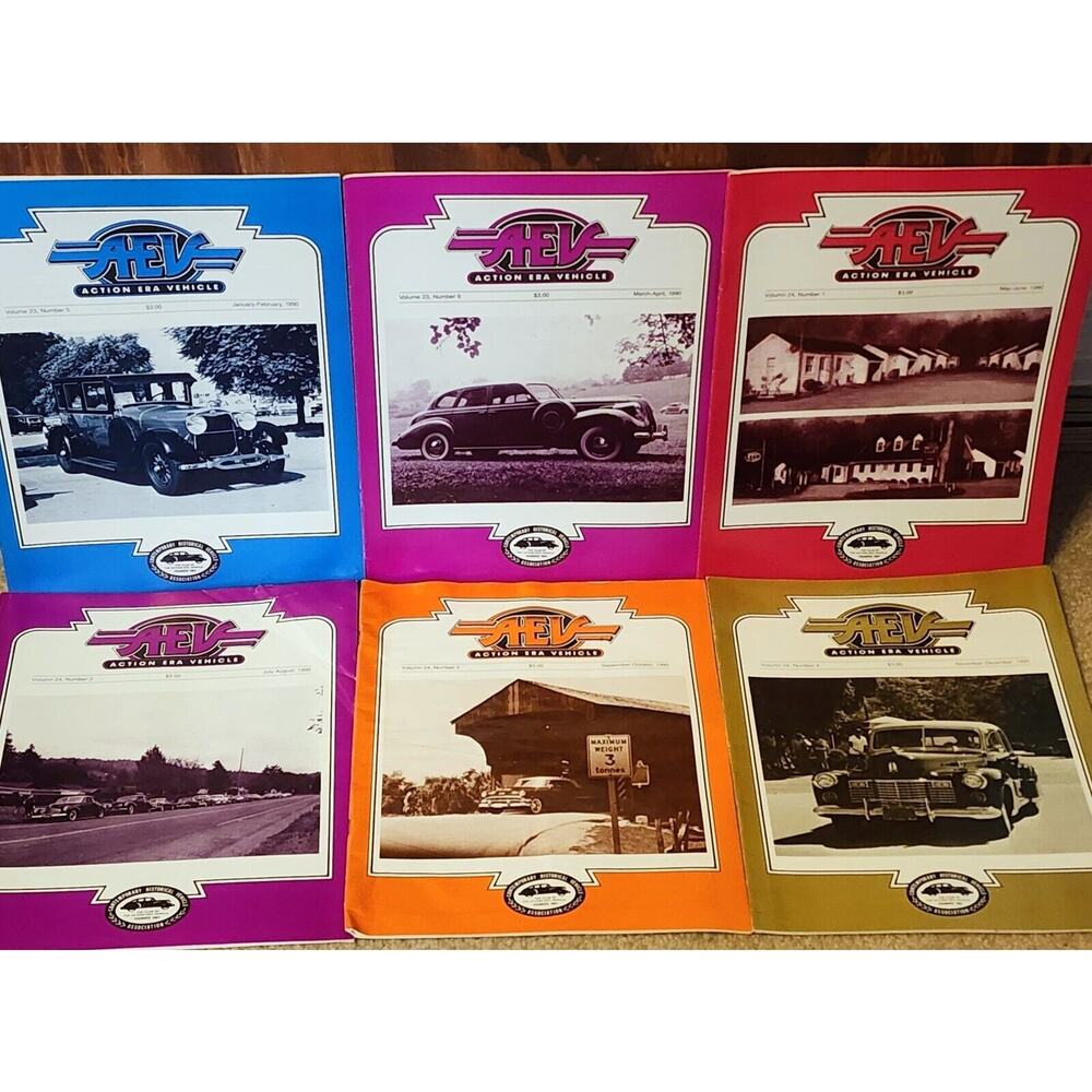 1990 The Action Era Vehicle Magazine Historical Vehicle Assoc Full Year 6 Issues